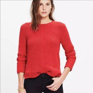 Madewell Hexcomb Texture Red Sweater Size XS